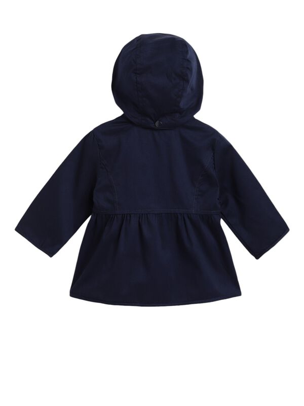 Girls Dark Blue Solid Jacket image number 1